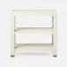 Jarin Side Table White Faux Belgian Linen 25"L x 18"W x 24"H