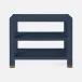 Jarin Side Table True Navy Faux Belgian Linen 25"L x 18"W x 20"H