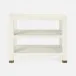 Jarin Side Table White Faux Belgian Linen 25"L x 18"W x 20"H