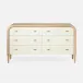 Pierre Dresser 60"L x 20"W x 34"H Pristine Vintage Faux Shagreen White Washed Oak