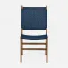 Rawley Indoor/Outdoor Side Chair 20 in W x 24 in D x 39 in H Flat Navy Faux Rattan Aged Natural Teak