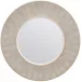 Armond Sand Sycamore Realistic Faux Shagreen Veneer Round Mirror