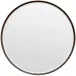 Emma Dark Mushroom Realistic Faux Shagreen Round Mirror