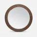 Flannery Indoor/Outdoor Round Chestnut Faux Wicker Mirror