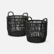 Alcoy Dark Charcoal Performance Rope Basket XL Rd 22"D x 24"H 25"D x 28"H Set of Two