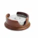 Round Coasters with Wood Base, Set of 6