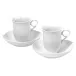 Waves Relief White Cups & Saucers Set
