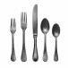 Epoque Oro Gold Nero Pewter 5-Pc Setting (Table Fork, Table Knife, Dessert Spoon, Dessert Fork, USA Coffee Spoon)