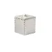 Aero Gravel Enamel/Silver Tall Square Container (3.75"W x 3.75"L x 5"H)