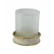 Audrey Moonglow Enamel/Gold Trim Round Tumbler (3.25"W x 3.25"H)