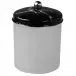 Marbleous Faux Marble Black Enamel/Silver Trim  Q-Tip/Cotton Ball Holder Jar (3.75" W x 5.5"H)