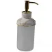 Marbleous Faux Marble Oatmeal Enamel/Gold Trim  Lotion/Soap Dispenser (2.75"W x 8.25"H)