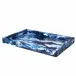 Elan Enamel Blue Medley/Silver Medium Rectangle Tray (10"W X 15"L X 1.5"H)