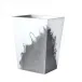 Lava/Explosive Pure White/Silver  Straight Wastebasket + Liner (8.75"L x 7"W x 11.5"H)