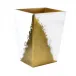 Lava/Explosive Pure White/Gold  Straight Wastebasket + Liner (8.75"L x 7"W x 11.5"H)