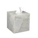 Taj Gemstone Milky White Quartz  Square Tissue Holder (5.75"L x 5.75"W x 6"H)