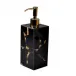 Taj Premium Gemstone Obsidian/Gold Foil  Lotion/Soap Dispenser (3"L x 3"W x 8.5"H) Gold Pump