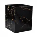 Taj Premium Gemstone Obsidian/Gold Foil  Wastebasket + Liner (8"L x 8"W x 10"H)