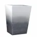 Ombre Gray/Silver Enamel  Straight Wastebasket + Liner (8.75"L x 7"W x 11.5"H)