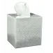 Pacific Fine Silver Enamel/Silver Trim  Square Tissue Holder (5.75"L x 5.25"W x 6"H )