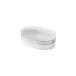 Resort Pure Enamel/Silver Trim Oval Soap Dish (5.5"L x 4"W x 1.75"H)