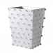 Roxy Pure White Enamel/Silver  Straight Wastebasket + Liner (8.75"L x 7"W x 11.5"H)