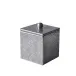 Tilly Metallic Silver Tall Square Container (3.75"W x 3.75"L x 5"H)