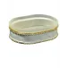 Audrey Moonglow Enamel/Gold Trim Oval Soap Dish (5.5"L x 4"W x 1.75"H)