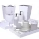 Essentials Pure Flat Enamel with Silver Trim  Lotion/Soap Dispenser (2.75"W x 8.25"H)