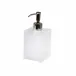 Ice Frosted Snow Lucite  Lotion/Soap Dispenser (3"W x 6.75"H) Silver Pump