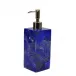 Taj Premium Gemstone Lapis  Lotion/Soap Dispenser (3"L x 3"W x 8.5"H) Silver Pump