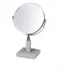 Taj Gemstone Milky White Quartz 3X Magnifying Mirror (5"L x 5"W x 13.5'H)