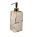 Taj Premium Gemstone Rock Crystal/Gold Foil  Lotion/Soap Dispenser (3"L x 3"W x 8.5"H) Gold Pump