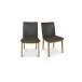 Demi Brown Leather Dining Chair Set of Two