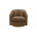 Oscy Tan Leather Swivel Chair