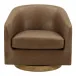 Oscy Leather Swivel Chair Tan