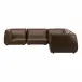 Zeppelin Classic L-Shaped Modular Leather Sectional Toasted Hickory