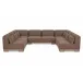 June Dark Brown U Shaped Modular Sectional
