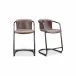 Freeman Counter Stool Grazed Brown Leather - Set Of Two