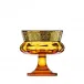 Mirth Topaz Lead-Free Crystal, Cut, 24-Carat Gold (Floral Relief Decor) Footed Bowl 14,0 cm