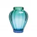 Lirio Underlaid Vase Aquamarine Green Lead-Free Crystal, Cut Panel 33 cm