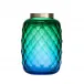 Chia Te Underlaid Vase Aquamarine Green, Diamond Cut, Platinum (Wide Border) 28 Cm