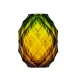 Pineapple Topaz Reseda Lead-Free Crystal, Cut Underlaid Vase