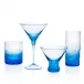 Cocktail Set /1 4 Pcs Set Aquamarine Lead-Free Crystal, Cut Pebbles