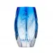 Blossom Underlaid Vase Blue Lead-Free Crystal, Cut, Engraving 26 cm