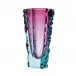 Icelandic Volcanoes Underlaid Vase Beryl Rose Lead-Free Crystal, Cut Edges, Diamond Cuts 30 cm