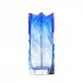 Irises Underlaid Vase Blue Lead-Free Crystal, Cut, Engraving Iris 30 cm