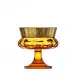 Mirth Footed Bowl Topaz Lead-Free Crystal, Cut, 24-Carat Gold (Relief Decor) 14 cm