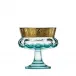 Mirth Beryl Lead-Free Crystal, Cut, 24-Carat Gold (Relief Decor) Footed Bowl 14,0 cm