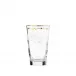 Paula /I Tumbler Whater Clear Lead-Free Crystal, Cut, Engraved Roses, 24-Carat Gold (Thin Line) 370 ml